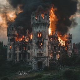Free Castle Ablaze Nightly Image - Castle, Fire, Night | Download at ...