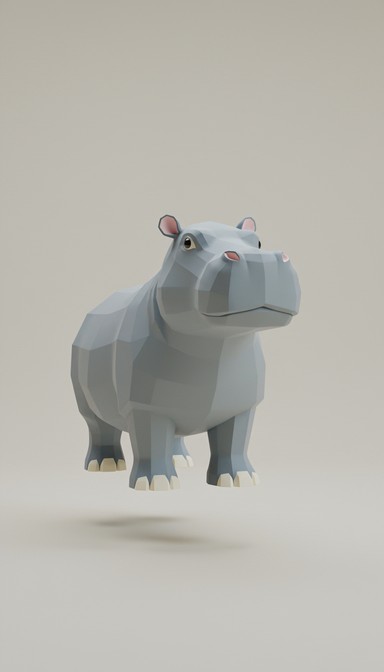 Free Minimal Hippo Design Image - Hippo, 3d, Geometric | Download at ...