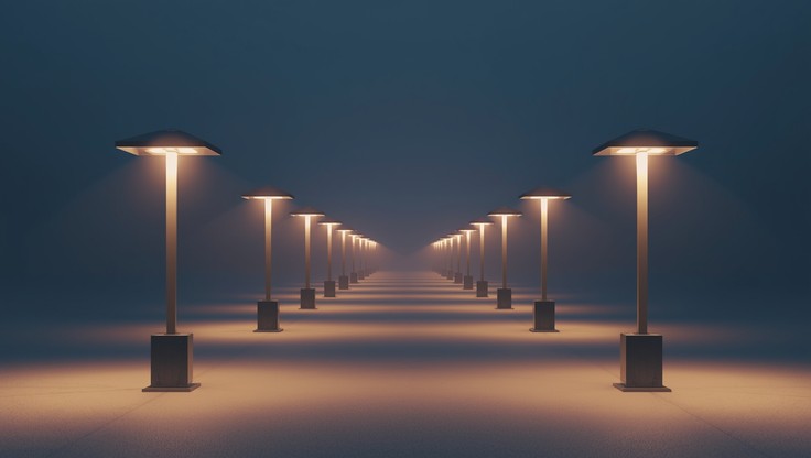 Free Illuminated Pathway Perspective Photo - Lamppost, Perspective, 3d ...