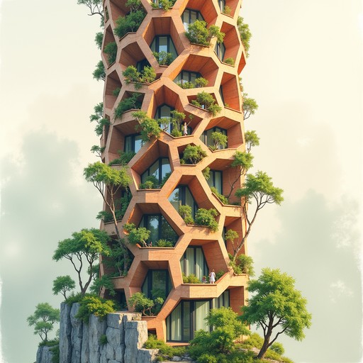 Image showcasing Free Hexagonal Sky Village Image | Download at StockCake