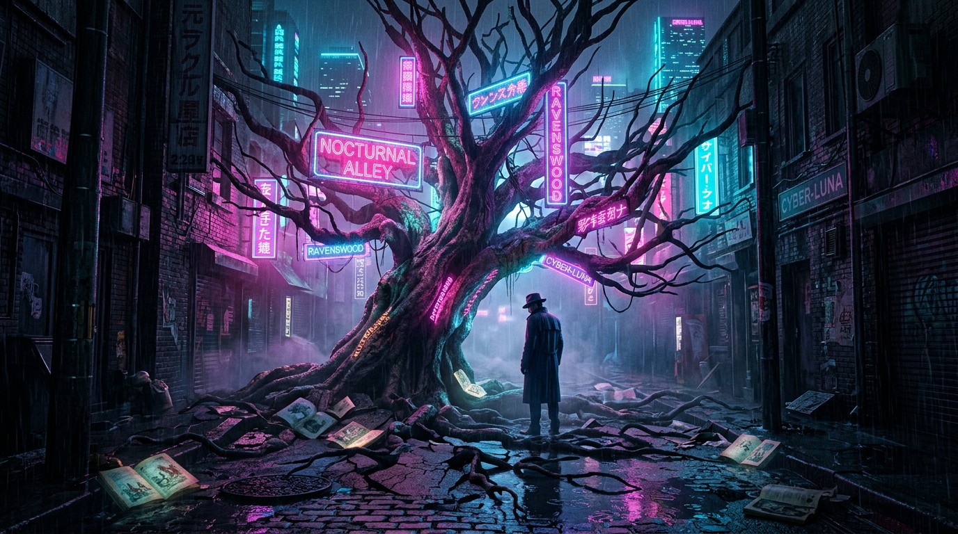 Free Neon Tree Detective Image - Neon, Noir, Detective | Download at ...