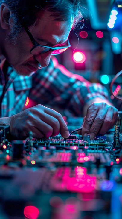 Free Electronics Lab Work Image - Technology, Electronics, Neon ...