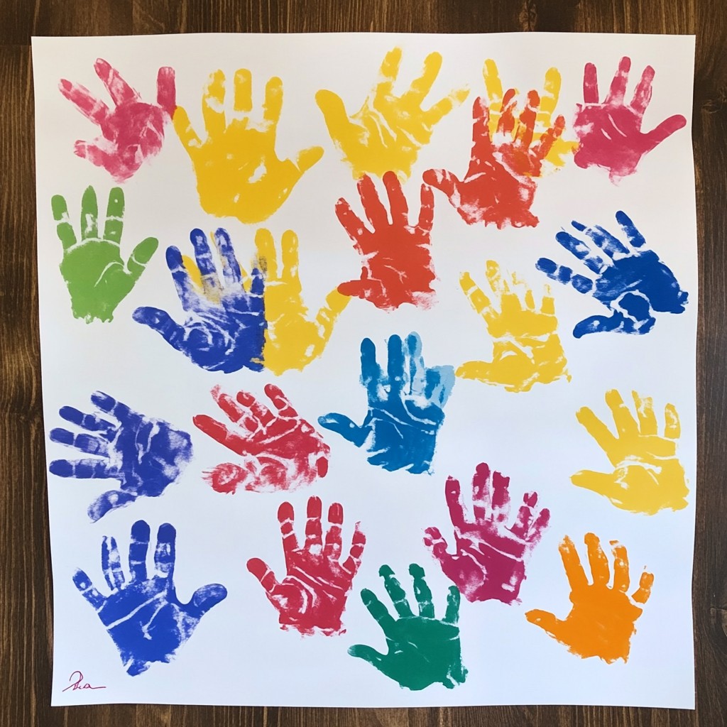 Mini Hand Prints Color Free Colorful Hand Prints Image - Colorful, Handprints, Artwork ...