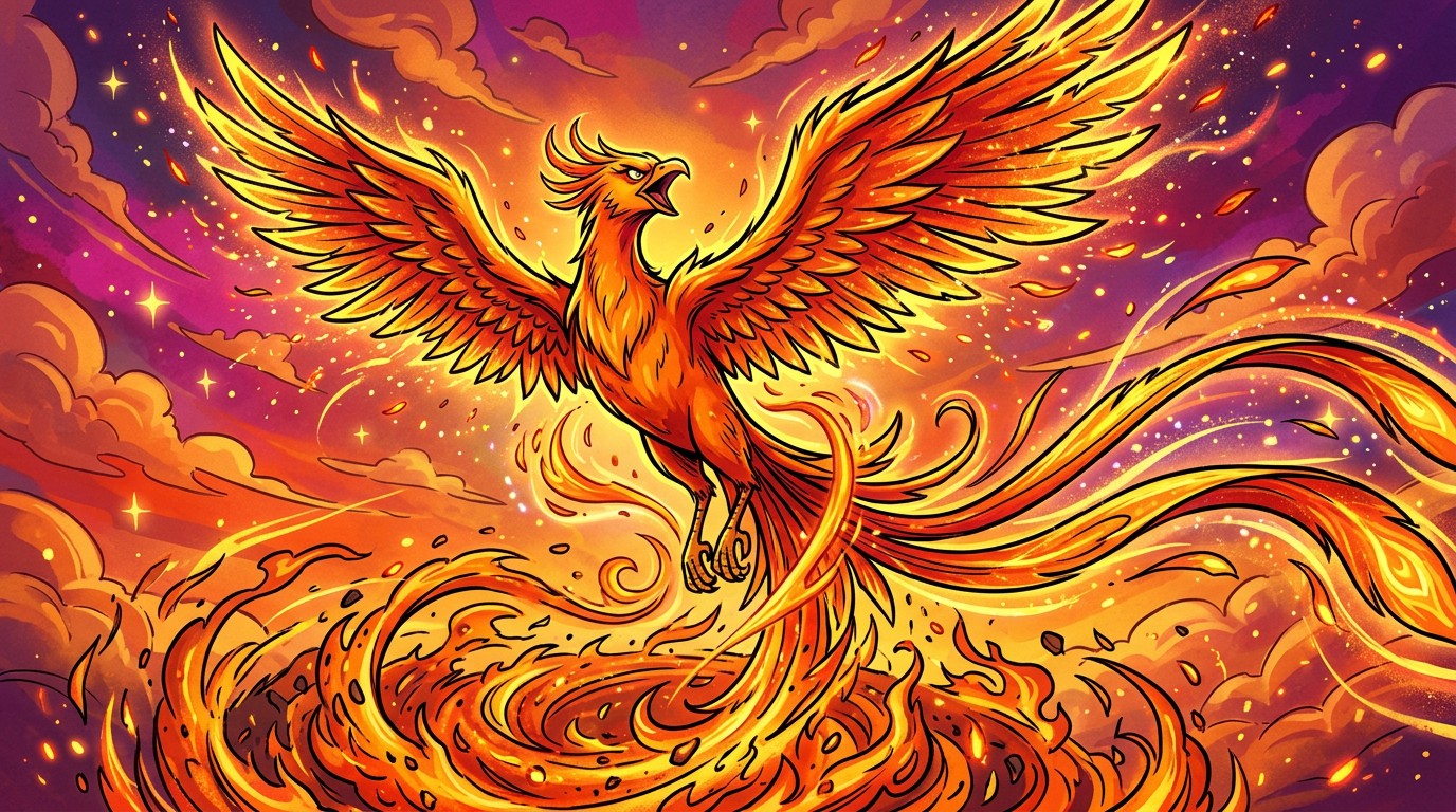 Free Phoenix Rising Triumphantly Image - Phoenix, Firebird, Cartoon ...