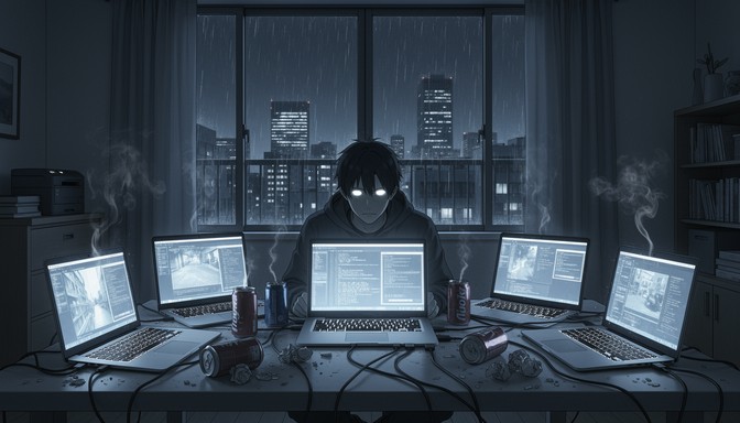 Free Digital Midnight Obsession Image - Hacker, Programmer, Laptop ...