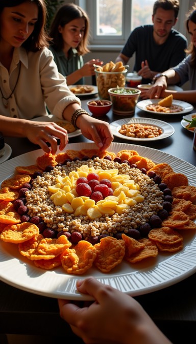 Snack Meet Free Snacks in Pattern Image - Crackers, Nuts, Grapes | Download at ...