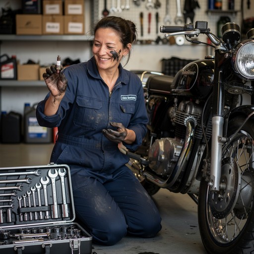 Free Woman Repairs Motorcycle Image - Woman, Mechanic, Motorcycle ...