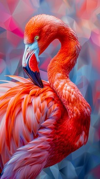 Free Vibrant Flamingo Art Image - Flamingo, Vibrant, Digital | Download ...