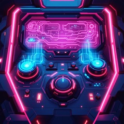 Free Neon Control Station Image - Cyberpunk, Holographic, Neon ...