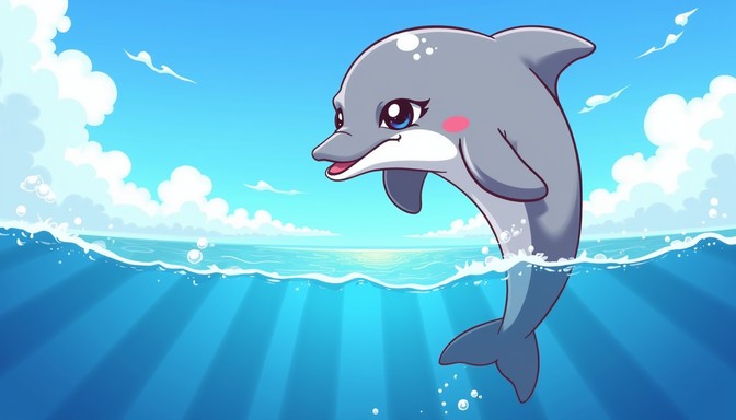 Free Dolphin's Radiant Leap Image - Dolphin, Anime, Underwater ...