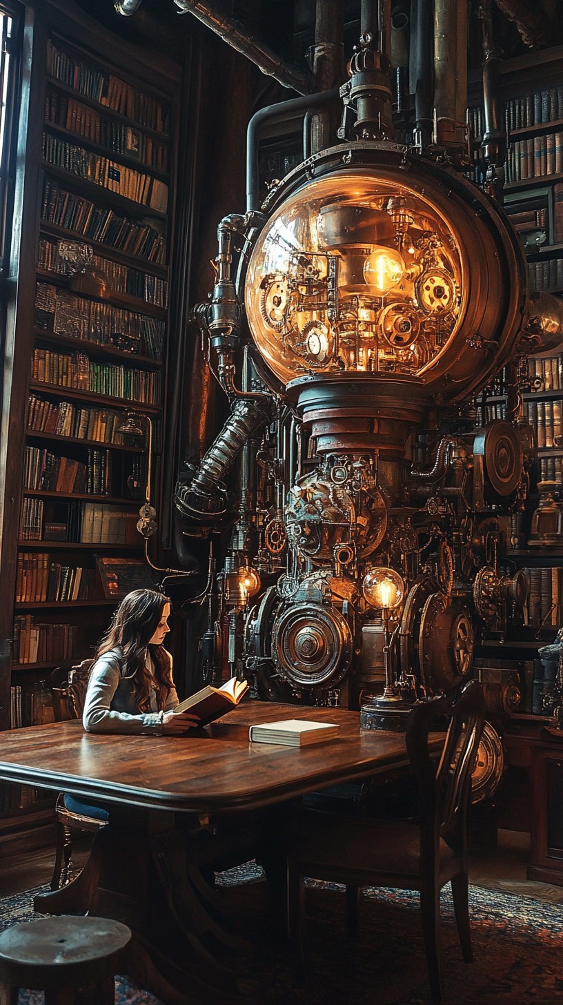 Library Steam Printable Free Steampunk library reading Image - Steampunk, Library, Reading ...