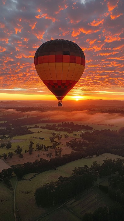 Free Sunrise Balloon Ride Image - Hot Air Balloon, Sunrise, Cityscape ...