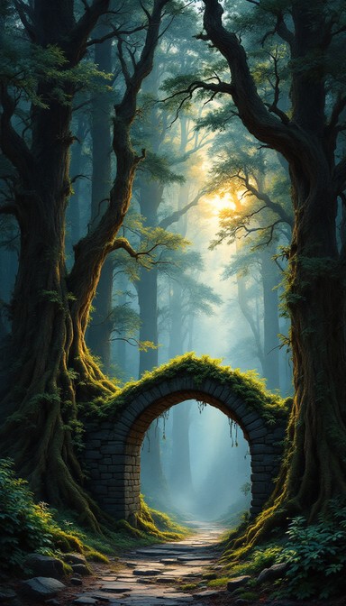 Free Enchanted Forest Gateway Image - Forest, Trees, Arch | Download at ...