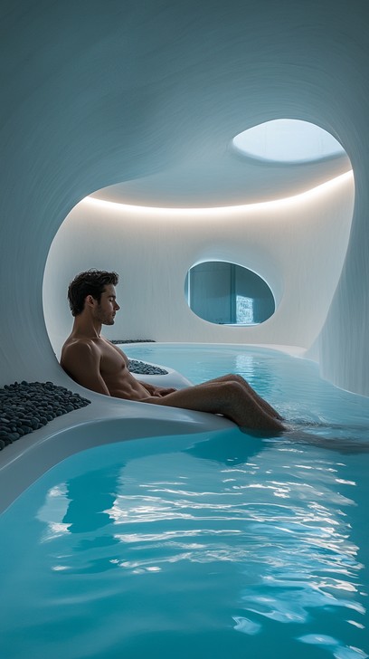 Free Man in Pool Image - Man, Pool, Relaxation | Download at StockCake