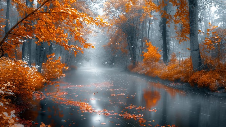 Free Misty Autumn Road Image - Autumn, Mist, Road | Download at StockCake
