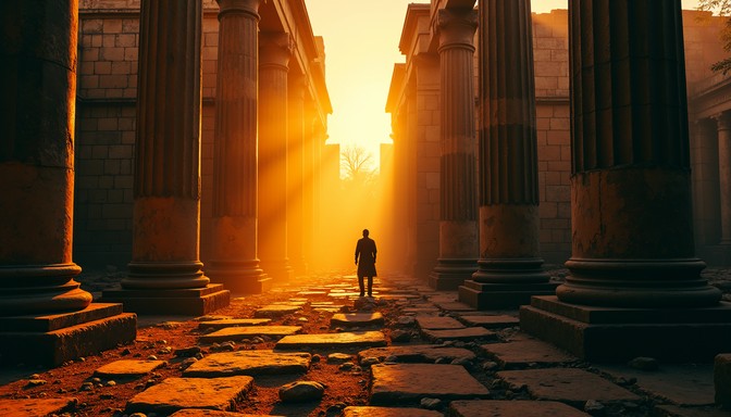Civilization Drawing Shadow Free Ancient Golden Passage Image - Ancient, Ruins, Columns | Download ...