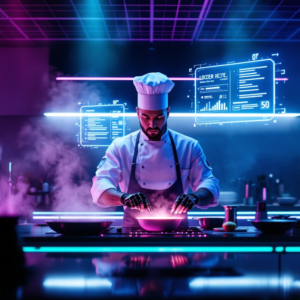 Free Cyberpunk Chef Cooking Image - Cyberpunk, Chef, Futuristic ...
