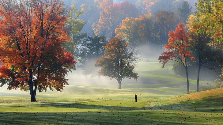 Free Autumn Golf Course Image - Autumn, Golf, Trees | Download at StockCake