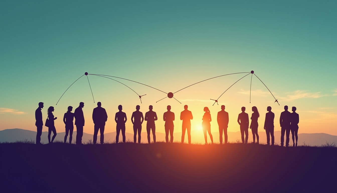 Community All Connected Free Connected Global Community Image - Silhouettes, Sunset ...