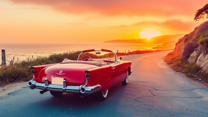 Free Sunset Coastal Drive Image - Sunset, Ocean, Mercedes | Download at ...