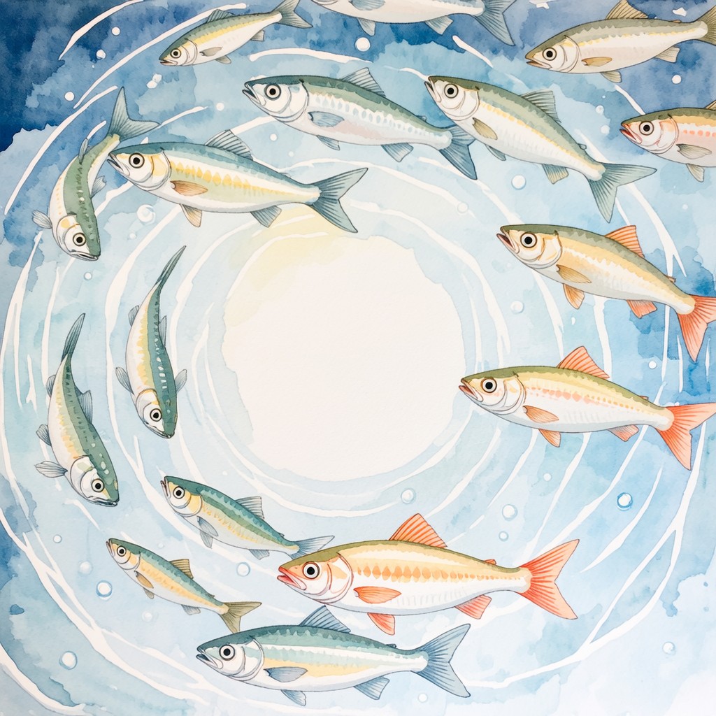 Free Circular Fish Dance Image - Watercolor, Fish, Ocean | Download at ...