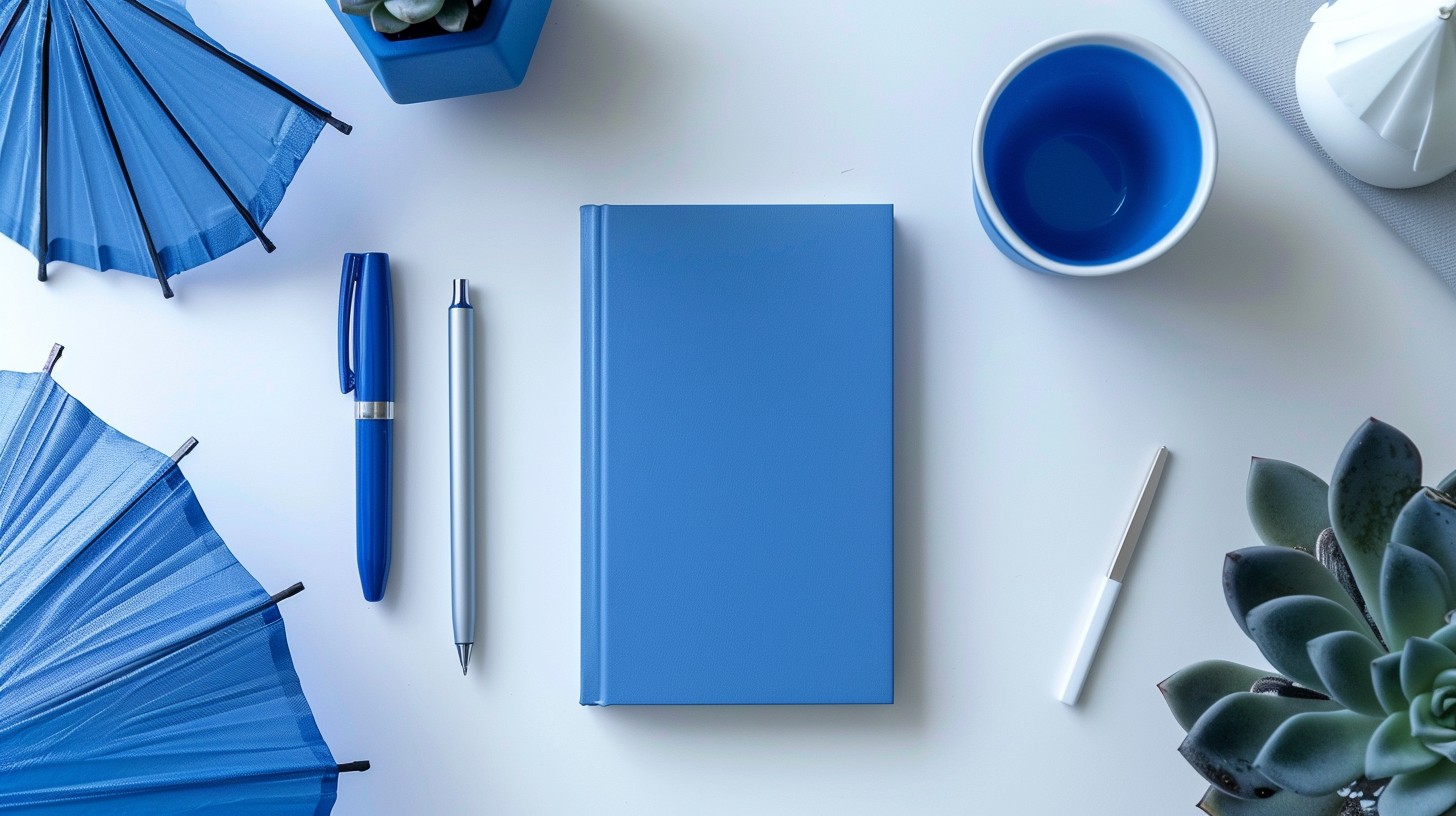 Free Blue Study Essentials Image - Blue, Notebook, Pens | Download at ...