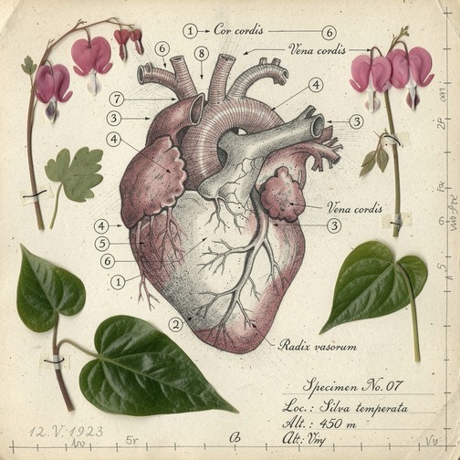 Free Botanical Heart Study Image - Botanical, Anatomical, Heart ...
