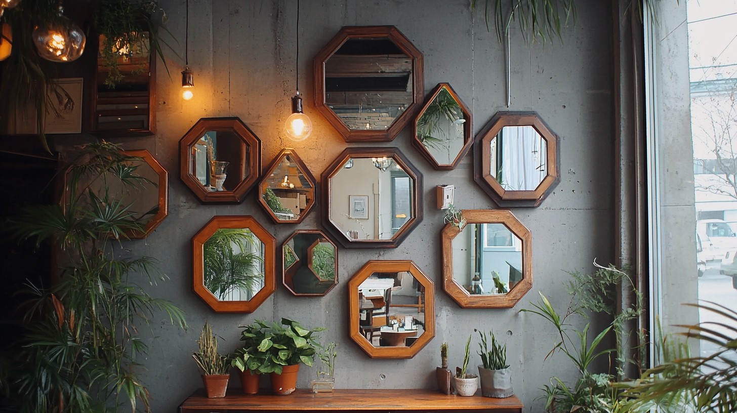 Free Hexagonal Mirror Display Image - Interior, Café, Mirrors ...