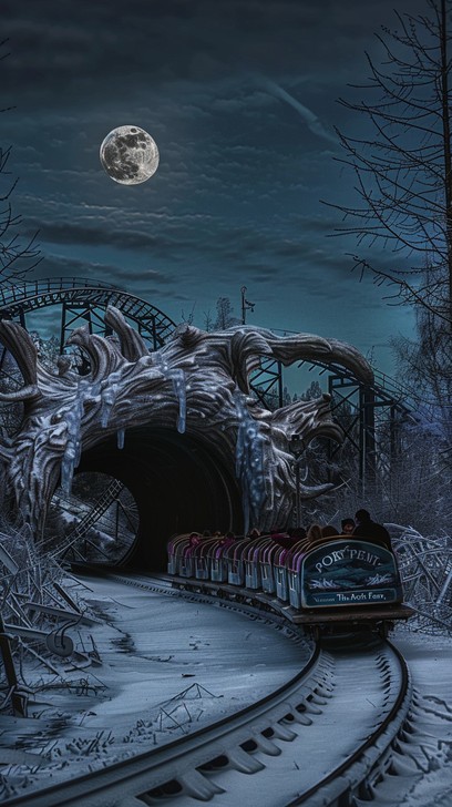 Free Moonlit Rollercoaster Ride Image - Moon, Rollercoaster, Night ...