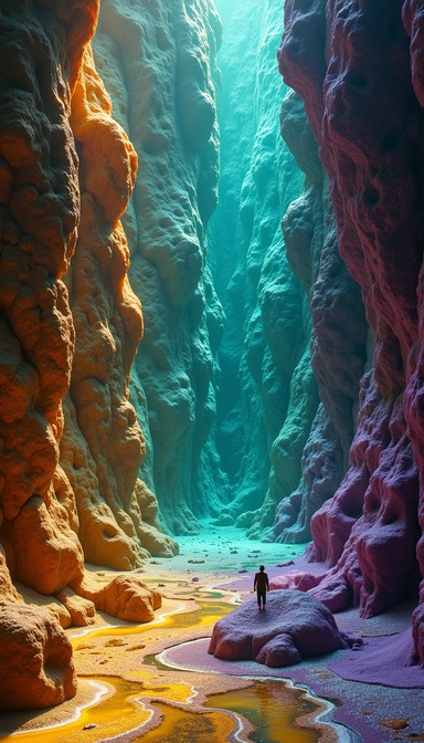 Purple Rocks Chasm Free Surreal Coastal Chasm Image - Surreal, Canyon, Golden | Download ...