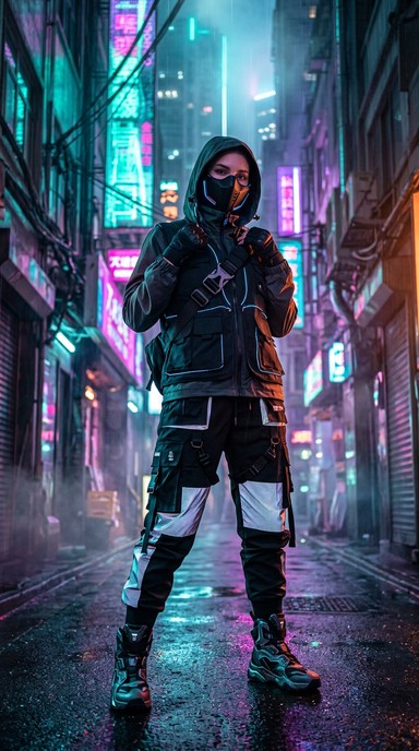 Free Cyberpunk Fashion Portrait Image - Cyberpunk, Techwear, Futuristic ...