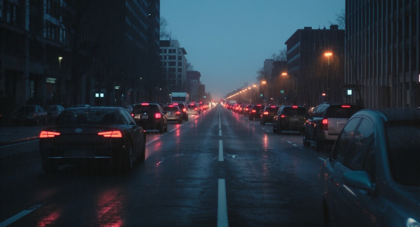 Free Rainy city lights Photo - Traffic, Rain, Dusk | Download at StockCake