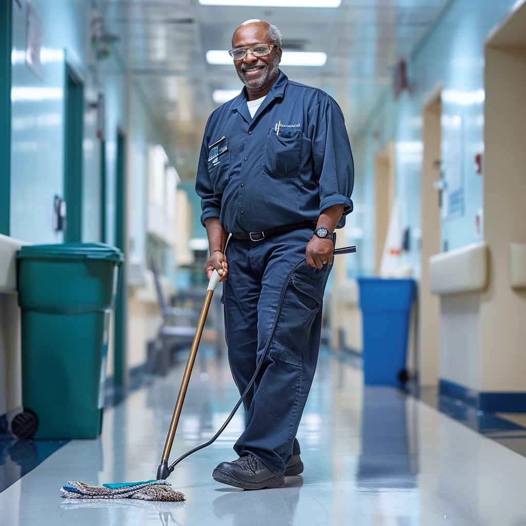 Free Janitor at Work Image - Janitor, Custodian, Hospital | Download at ...