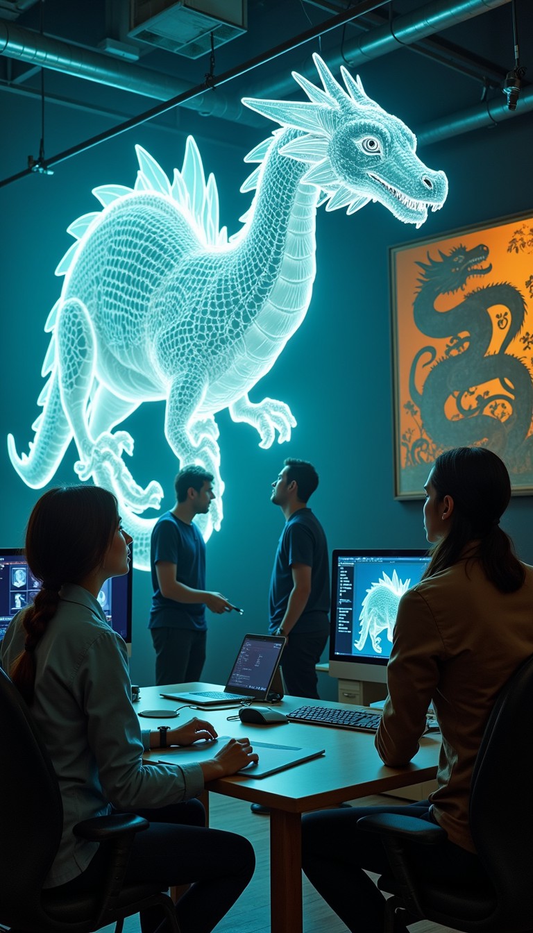Free Holographic Dragon Research Image - Dragon, Hologram, Technology ...