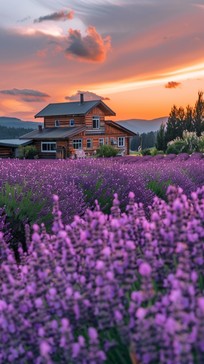 Free Lavender Field Sunset Image - Sunset, Lavender, Barn | Download at ...