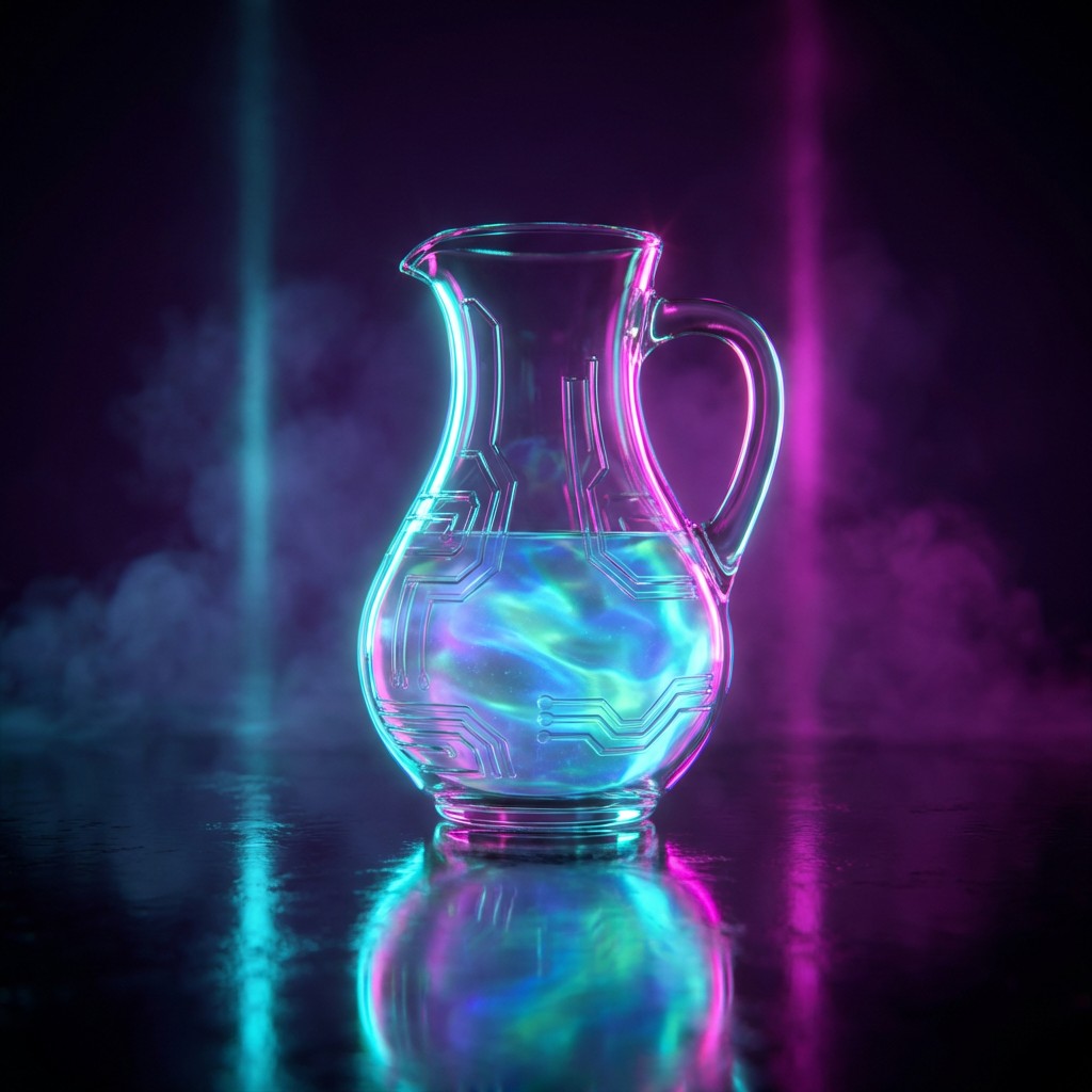Pitcher Neon Free Neon Cyberpunk Vase Image - Vase, Jug, Pitcher | Download at StockCake