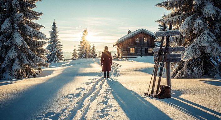 Snowfield Path Free Winter's Golden Path Image - Winter, Sunset, Snow | Download at ...
