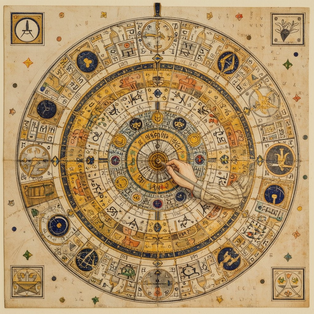 Free Ancient Divination Wheel Image - Medieval, Astrological ...