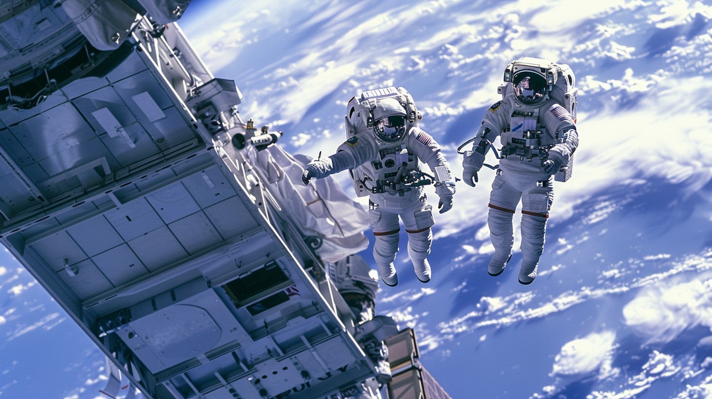 Space Together Free Astronauts Spacewalk Together Image - Astronauts, Spacewalk ...