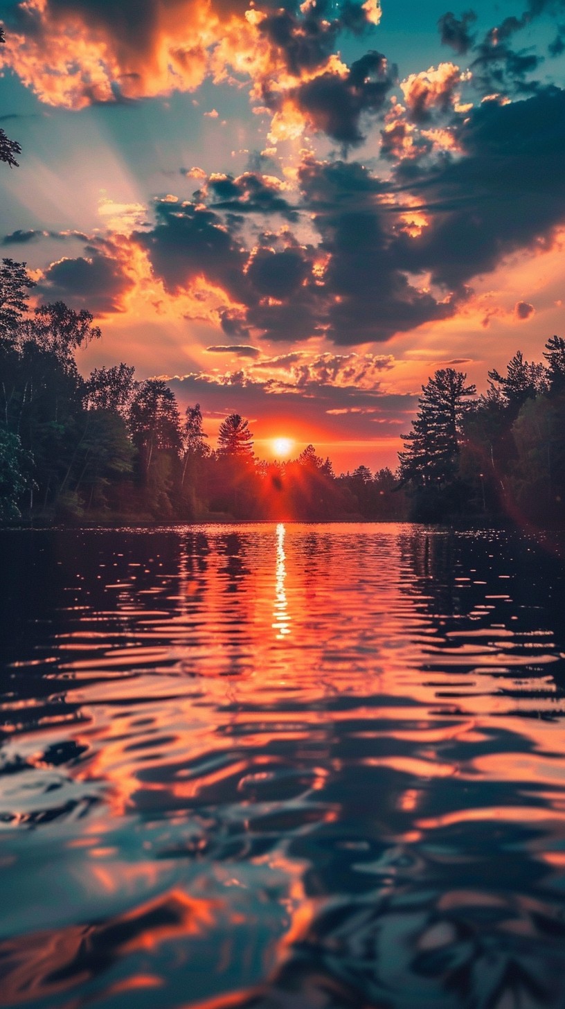 Free Sunset Lake View Image - Sunset, Lake, Nature | Download at StockCake