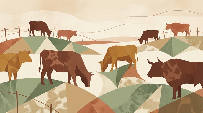 Free Geometric Cattle Landscape Image - Geometric, Cattle, Abstract ...