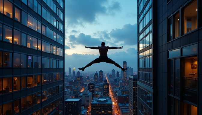 Free Urban Leap Silhouette Image | Download at StockCake