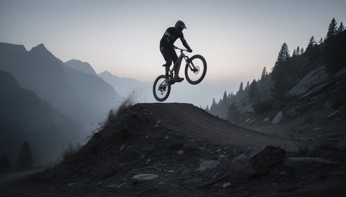 Stunt Jump Ramp Backdrop Free Dawn Biker Jump Image - Biker, Mountain, Jump | Download at StockCake