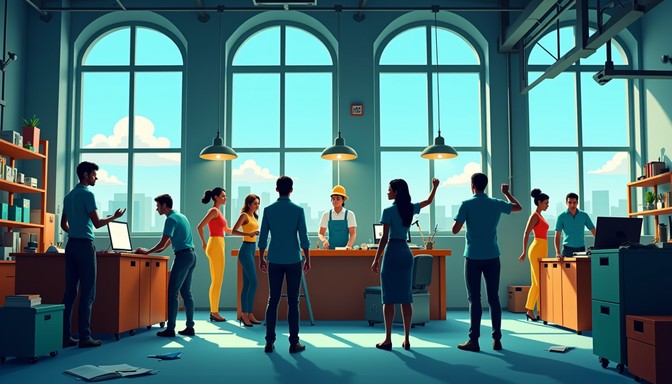Dramatic Teamwork Image Free Sunlit Office Teamwork Image - Teamwork, Collaboration, Office ...