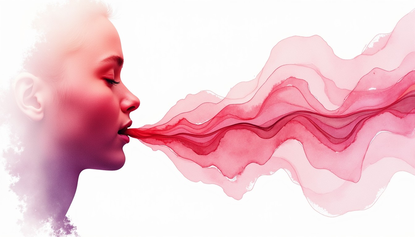 Red Voice Visual Free Crimson Voice Ribbon Image - Watercolor, Silhouette, Profile ...