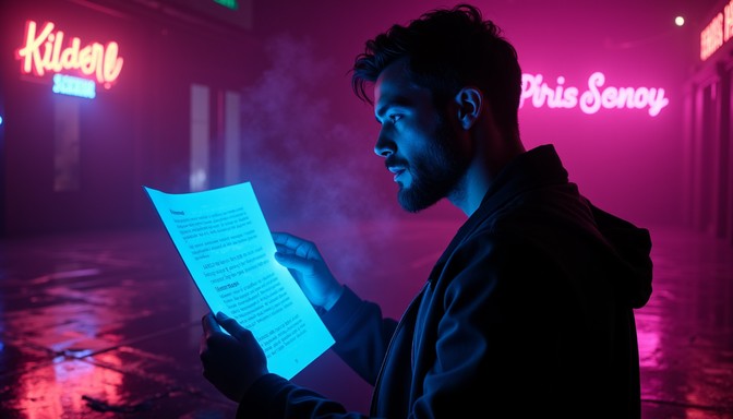 Free Neon Script Reader Image - Cyberpunk, Neon, Silhouette | Download ...