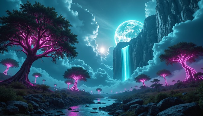 Free Luminous Alien Forest Image - Fantasy, Surreal, Magenta | Download ...