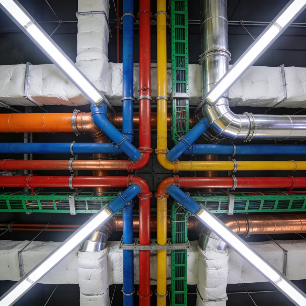 Free Colorful Pipe Intersection Image - Infrastructure, Pipes ...