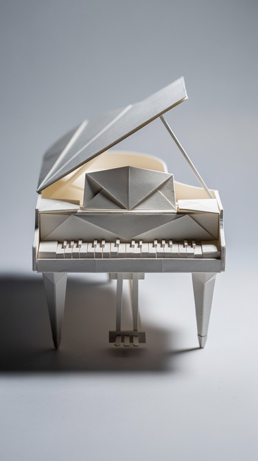 Paper Origiami Instruments Free Paper Piano Art Image - Origami, Piano, White | Download at StockCake
