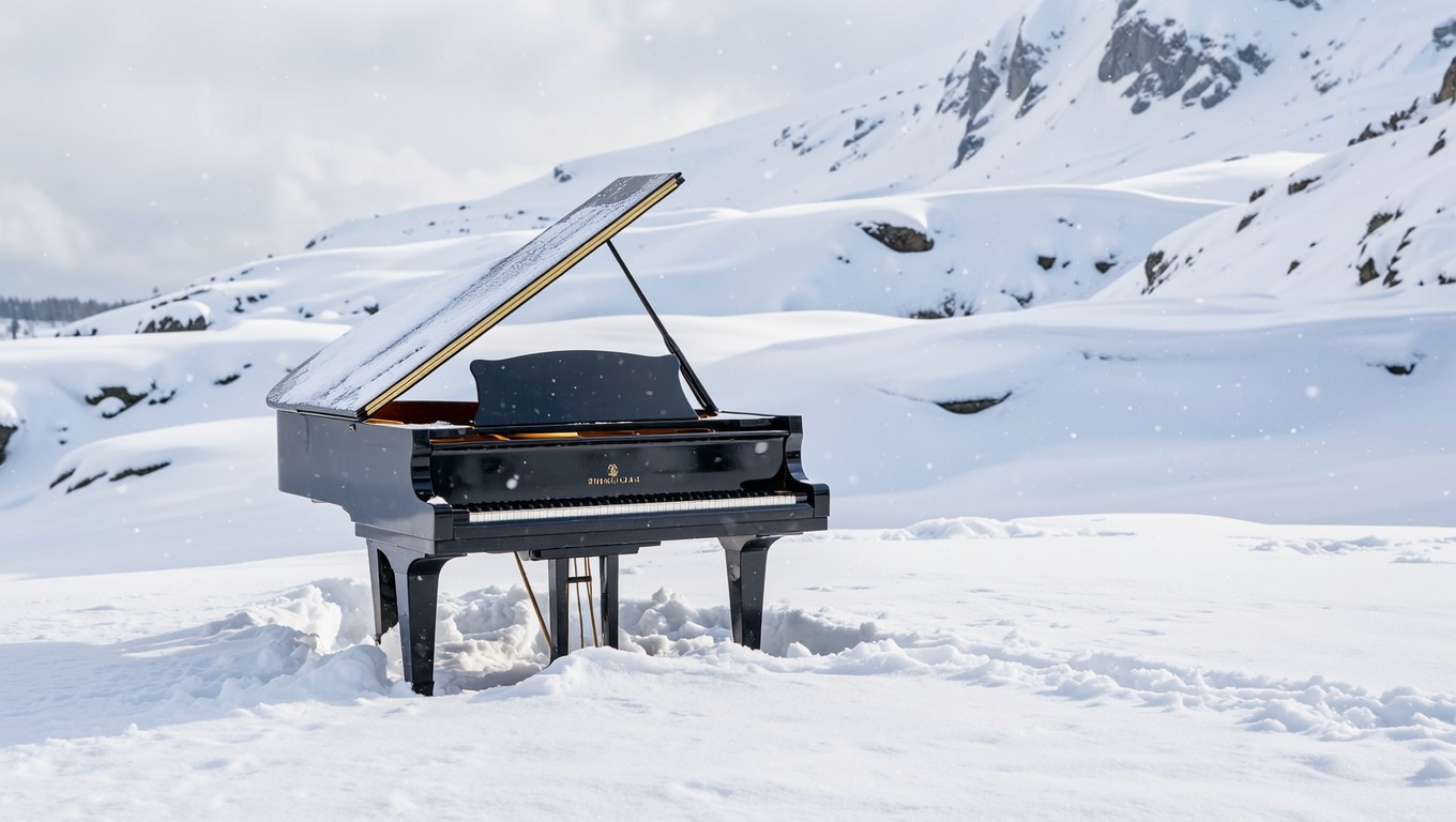 Free Music in Snow Image - Piano, Snow, Winter | Download at StockCake
